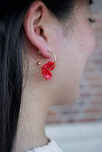 Load image into Gallery viewer, Magnolia Hoops - Poppy Red