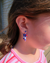 Load image into Gallery viewer, Mini Star Hoops - Red, White & Blue
