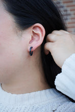 Load image into Gallery viewer, Micro Cam Mini Hoops - Midnight Shimmer