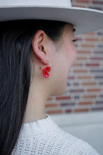 Load image into Gallery viewer, Magnolia Hoops - Poppy Red
