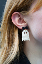 Load image into Gallery viewer, Bow Ghost Earrings - Light Pink Shimmer