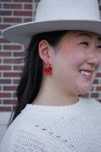Load image into Gallery viewer, Magnolia Hoops - Poppy Red