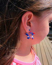 Load image into Gallery viewer, Mini Star Hoops - Red, White & Blue