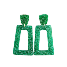 Load image into Gallery viewer, Avery Earrings - Green Glitter