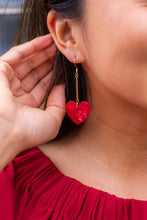 Load image into Gallery viewer, Mina Heart Earrings - Red