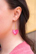 Load image into Gallery viewer, Mina Heart Earrings - Hot Pink