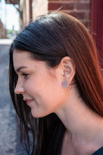 Load image into Gallery viewer, Snowflake Studs - Silver Glitter