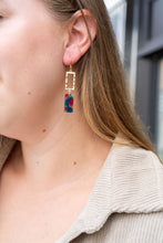 Load image into Gallery viewer, Raya Earrings - Golden Navy Maroon