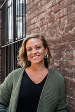 Load image into Gallery viewer, Betsy Earrings - Neutral & Forest Green