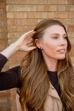 Load image into Gallery viewer, Flora Mini Hoops - Amber Dot