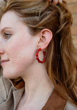 Load image into Gallery viewer, Scarlett Hoops - Crimson Red