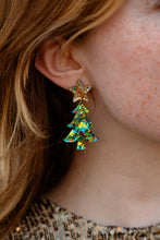 Load image into Gallery viewer, Christmas Tree Earrings - Green Tinsel