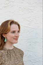 Load image into Gallery viewer, Christmas Tree Earrings - Green Tinsel