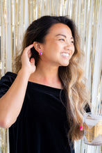 Load image into Gallery viewer, Christmas Tree Studs - Pink Tinsel