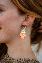 Load image into Gallery viewer, Vintage Ornament Earrings - Gold Tinsel
