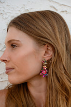 Load image into Gallery viewer, Christmas Tree Earrings - Pink Tinsel