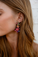 Load image into Gallery viewer, Christmas Tree Earrings - Pink Tinsel