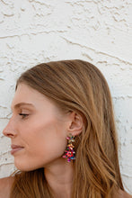 Load image into Gallery viewer, Christmas Tree Earrings - Pink Tinsel