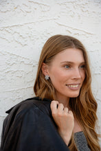 Load image into Gallery viewer, Snowflake Studs - Silver Glitter