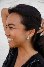 Load image into Gallery viewer, Christmas Tree Studs - Green Tinsel