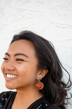 Load image into Gallery viewer, Vintage Ornament Earrings - Red Tinsel