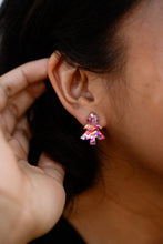 Load image into Gallery viewer, Christmas Tree Studs - Pink Tinsel