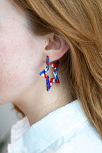 Load image into Gallery viewer, Star Hoops - Red, White & Blue