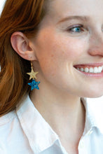 Load image into Gallery viewer, Starry Earrings - Blue Glitter