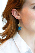 Load image into Gallery viewer, Starry Earrings - Blue Glitter