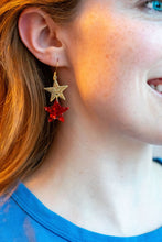 Load image into Gallery viewer, Starry Earrings - Red Glitter