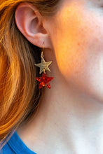 Load image into Gallery viewer, Starry Earrings - Red Glitter