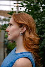 Load image into Gallery viewer, Flora Mini Hoops - Greek Goddess Blue