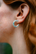 Load image into Gallery viewer, Micro Cam Mini Hoops - Pastel Blue Dot