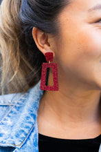 Load image into Gallery viewer, Avery Earrings - Red Glitter