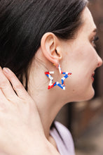Load image into Gallery viewer, Star Hoops - Red, White & Blue