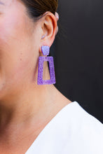 Load image into Gallery viewer, Avery Earrings - Purple Glitter