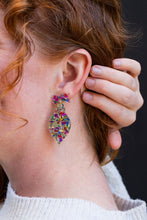 Load image into Gallery viewer, Vintage Ornament Earrings - Gold Tinsel