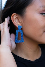 Load image into Gallery viewer, Avery Earrings - Blue Glitter