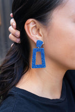 Load image into Gallery viewer, Avery Earrings - Blue Glitter