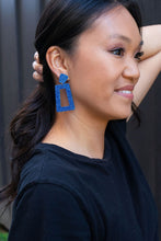 Load image into Gallery viewer, Avery Earrings - Blue Glitter