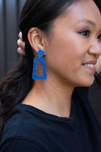 Load image into Gallery viewer, Avery Earrings - Blue Glitter