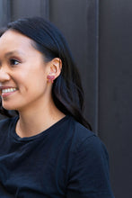 Load image into Gallery viewer, Bow Studs - Red Glitter