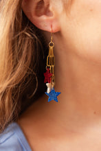 Load image into Gallery viewer, Firework Star Earrings - Red, White & Blue
