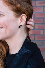Load image into Gallery viewer, Moon Studs - Black