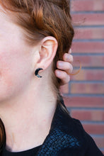 Load image into Gallery viewer, Moon Studs - Black
