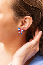 Load image into Gallery viewer, Bow Studs - Red, White & Blue
