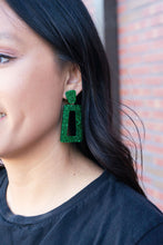 Load image into Gallery viewer, Avery Earrings - Green Glitter