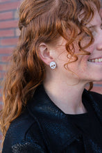 Load image into Gallery viewer, Skull Studs - White Glitter