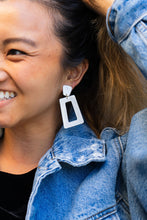 Load image into Gallery viewer, Avery Earrings - White Glitter