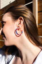 Load image into Gallery viewer, Camy Hoops - Red, White & Blue